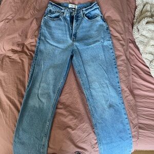 Abercrombie & Fitch Curve Love 90s Straight Ultra High Rise Light Blue Jeans